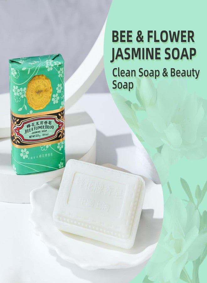 Bee & Flower Soap Bar Jasmine Soap Moisturizing Bath Soap Bars Nourishes Your Skin 4.4 oz(Pack of 4) - Image 3